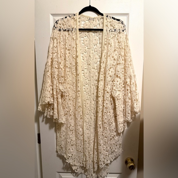 Free People Other - Free People Cream Lace Kimono